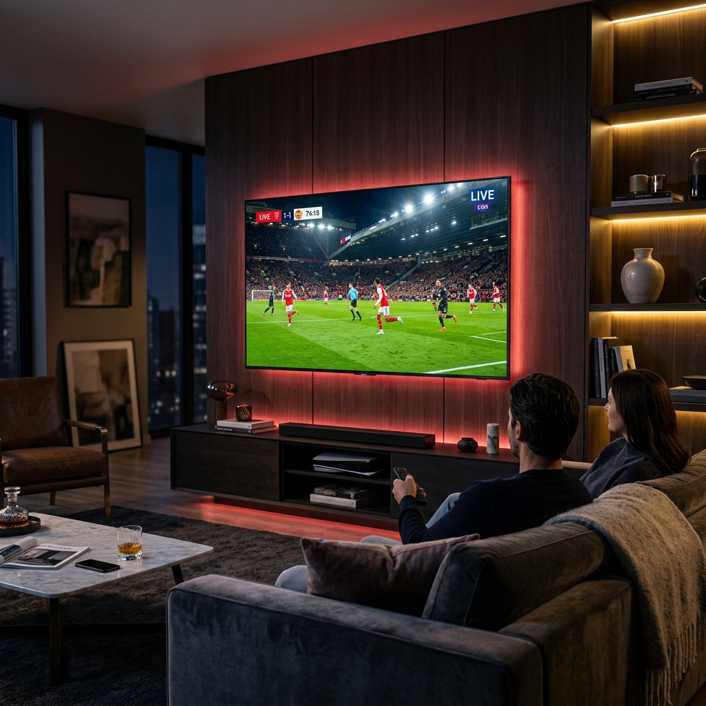 Comprar IPTV España - Disfruta del mejor fútbol en directo en calidad 4K en tu Smart TV con la suscripción más estable.